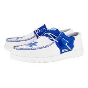 Hey Dude University of Kentucky Wildcats Shoes Mens Size 10 White Blue NEW